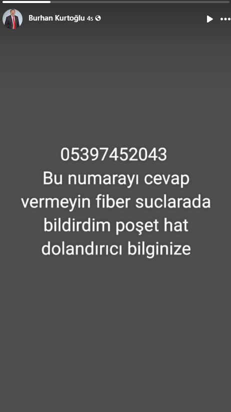 Muhtar Kurtoğlu 'Bu Numarayı Açmayın' Dedi 1