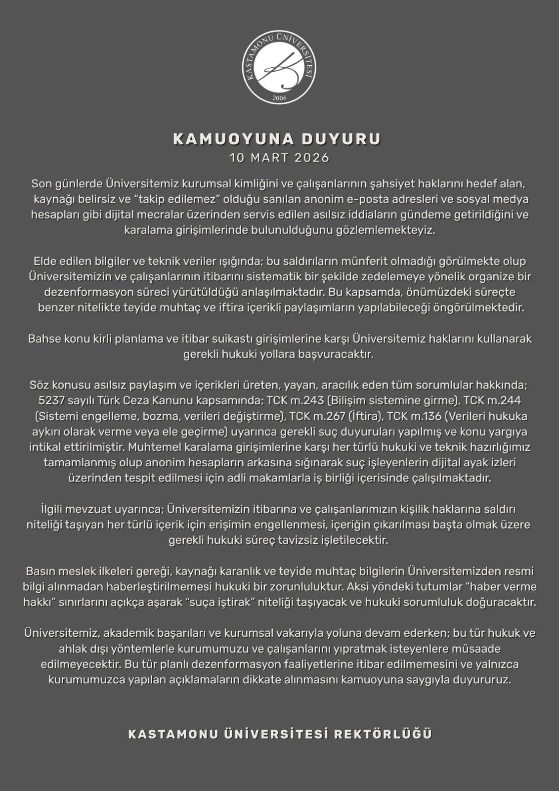 Üniversite Mağduriyet Yanıt