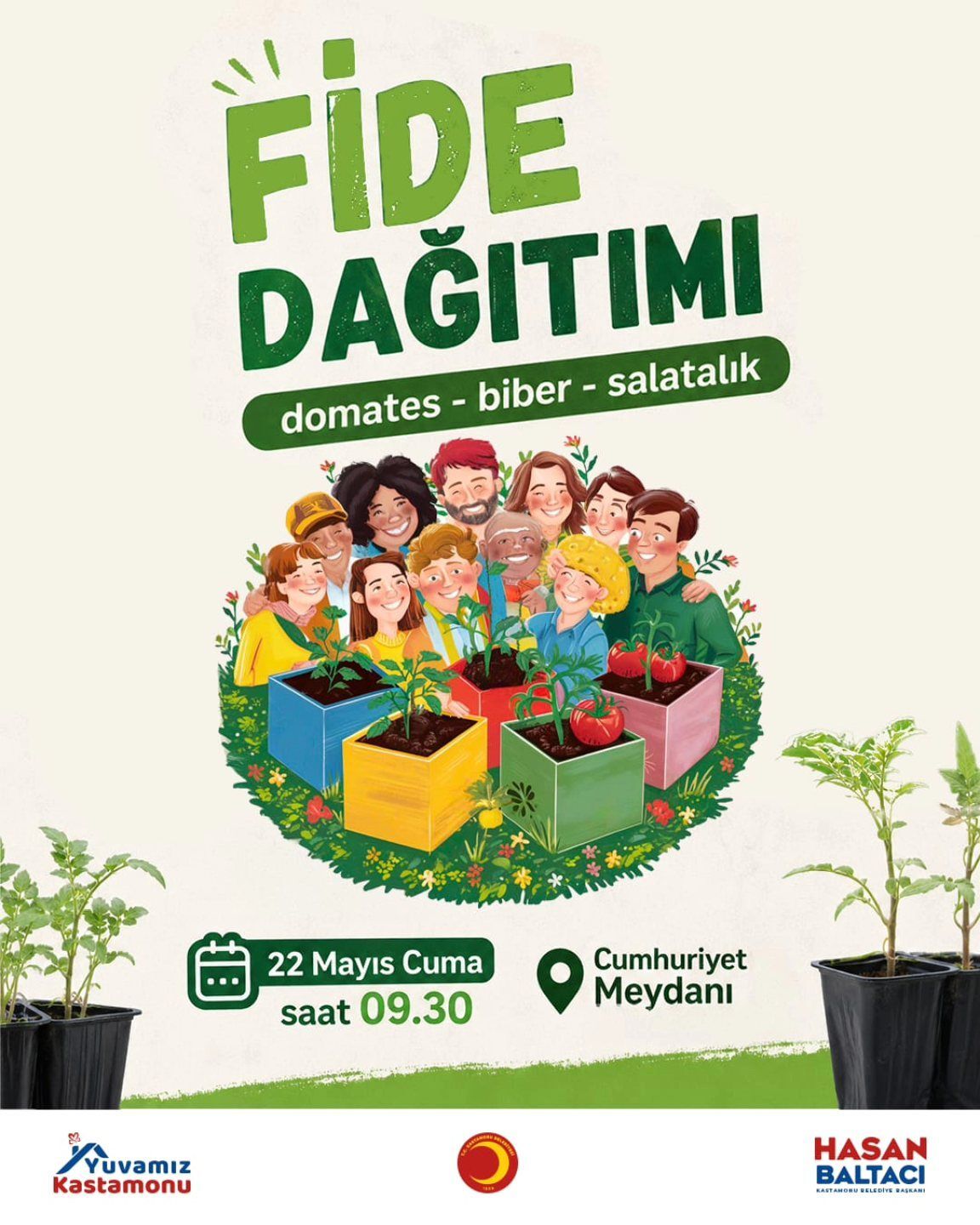 Kastamonu Belediyesi Fide Dagıtıyor