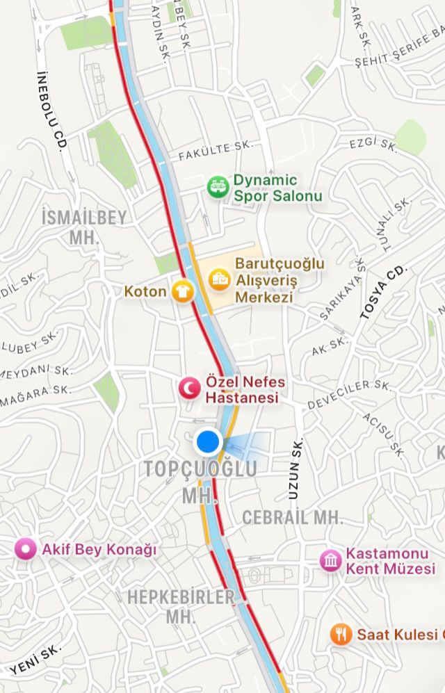 Kastamonu'da Bayram Trafiği Dijital Haritalara Yansıdı