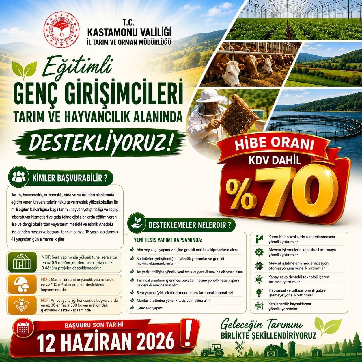 Kastamonu'da Tarım Ve Hayvancılığa %70 Hibe