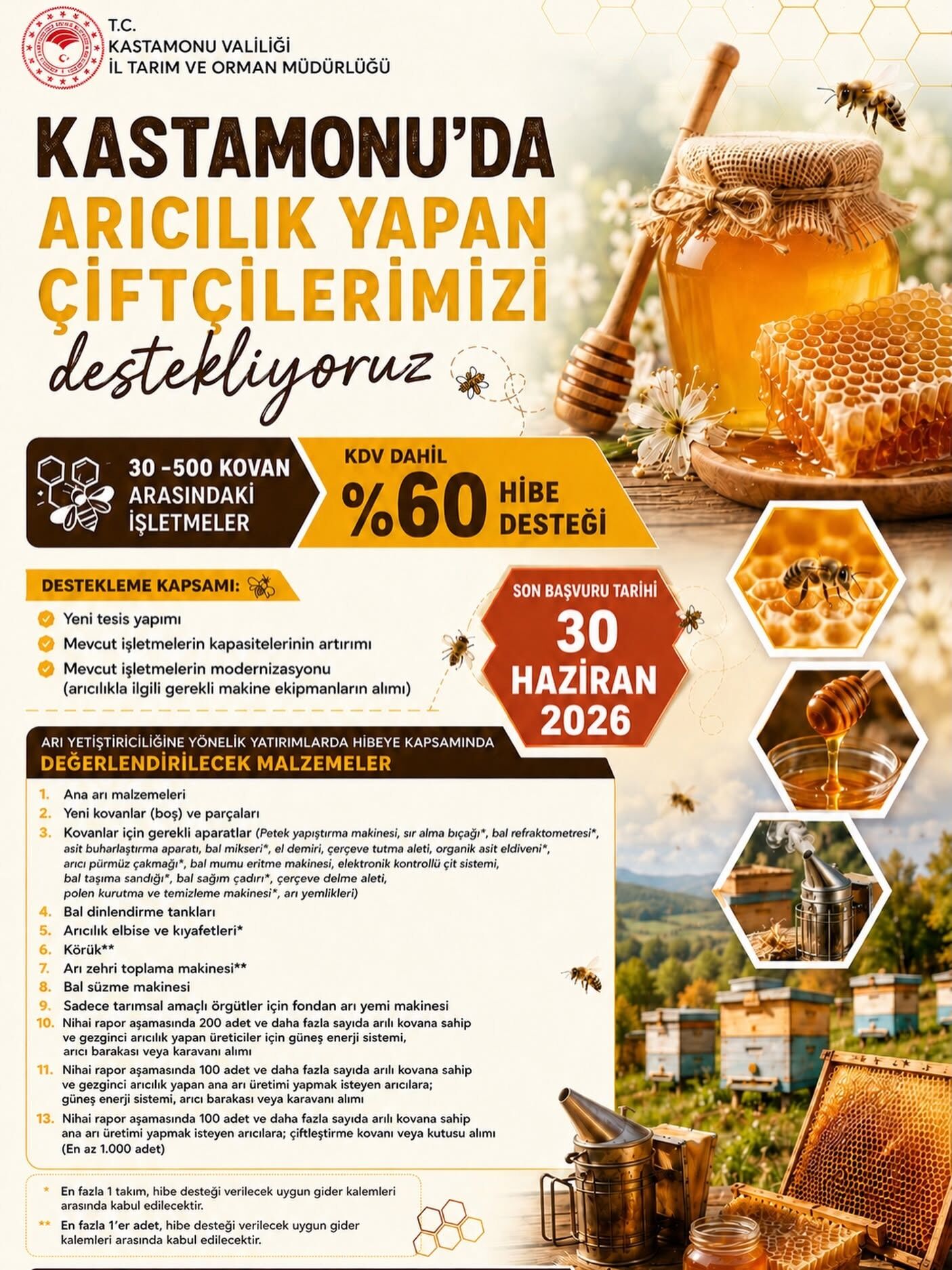 Arı Yetiştiricilerine Hibe Müjdesi