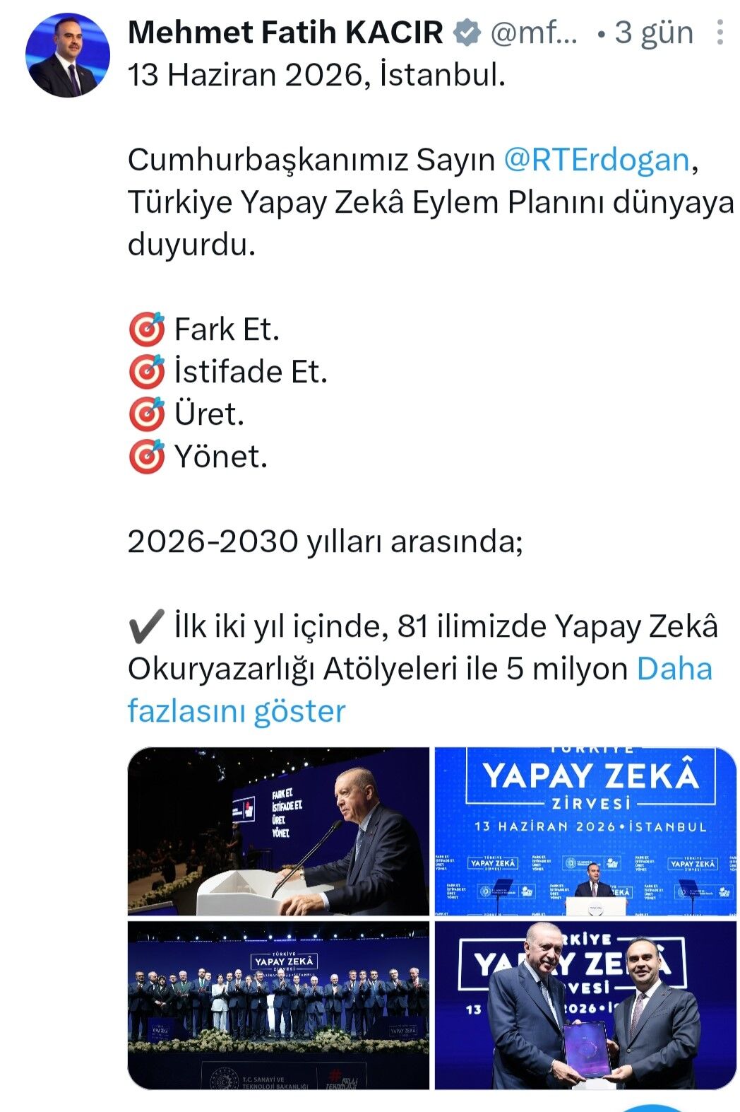 “Fark Et, İstifade Et, Üret, Yönet”3