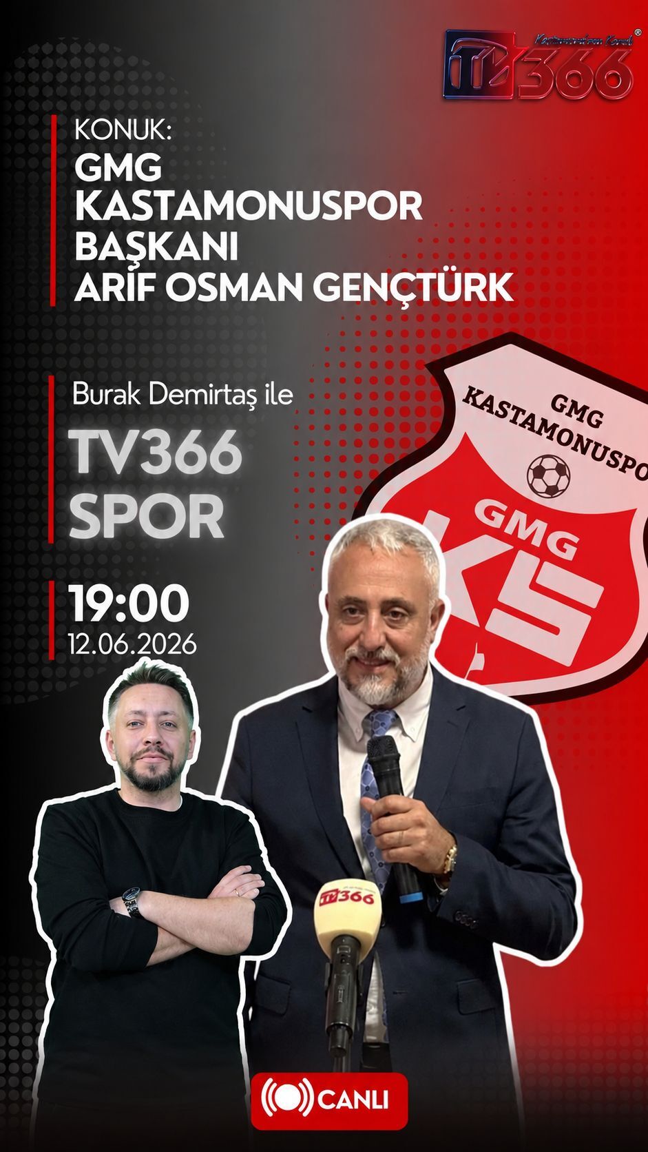 Gmg Kastamonuspor Başkanı Arif Osman Gençtürk Tv366 Spor’a Konuk Oluyor (2)