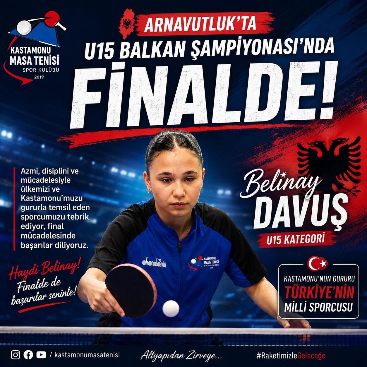 Kastamonu Masa Tenisi Belinay Davuş Finalde