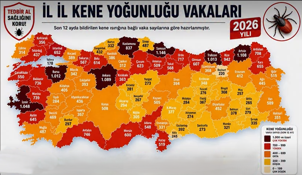Kastamonu’da Kene Alarmı Çok Yüksek Riskli Iller Arasında