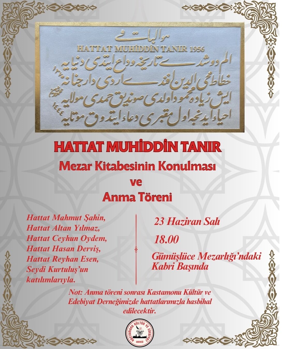 Kastamonulu Hattat Tanır’a Büyük Vefa (4)