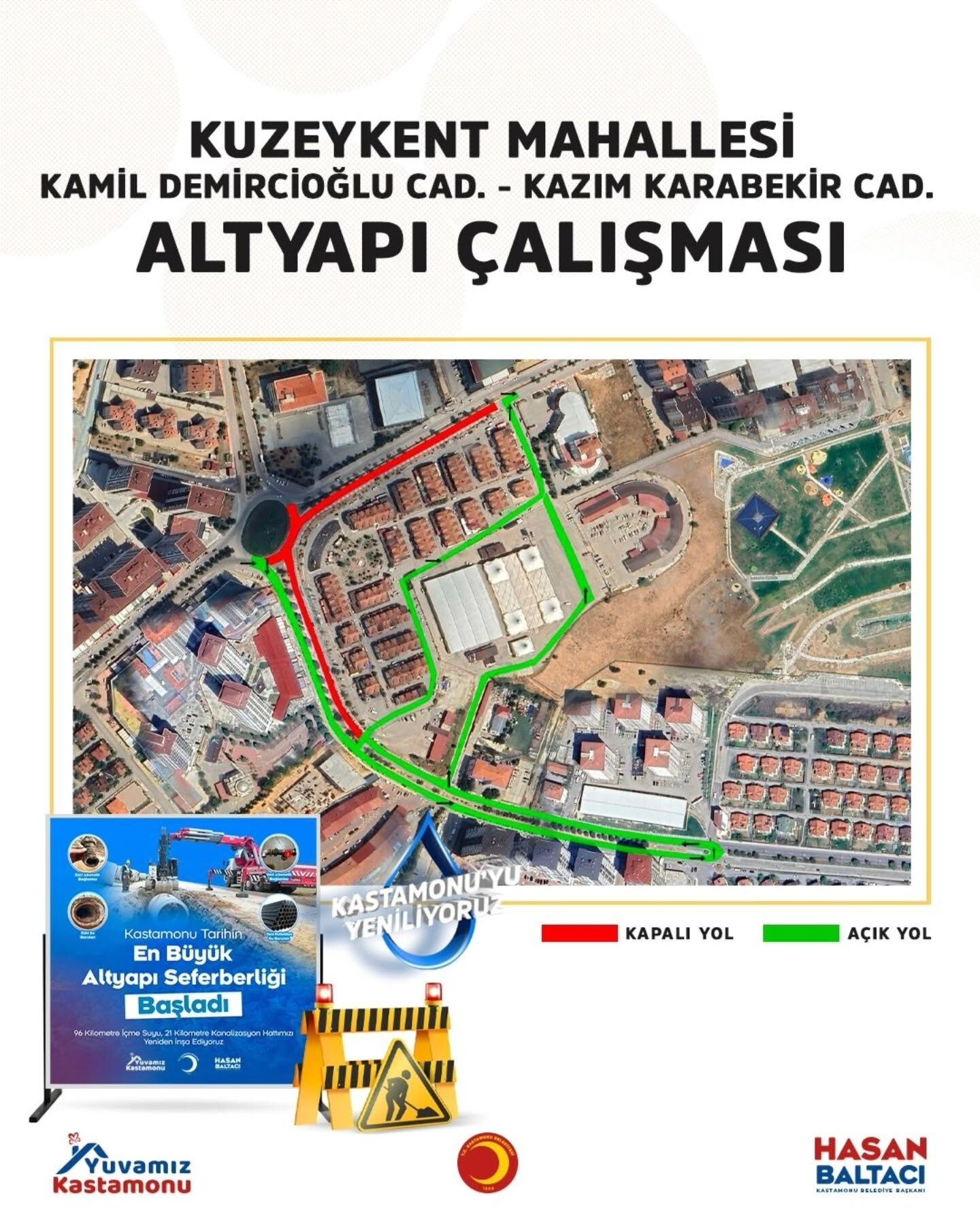 Kuzeykent'in en işlek kavşağı 3 gün trafiğe kapanıyor