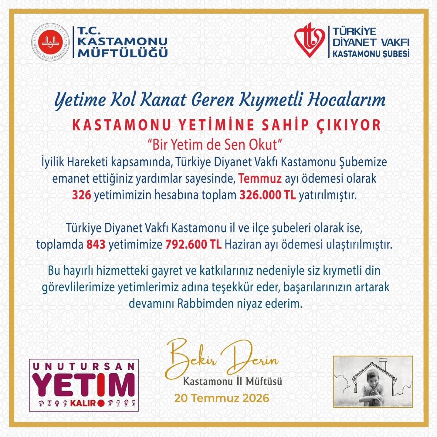 Kastamonu'da Bir Yetim De Sen Okut Kampanyasına Yoğun Ilgi (1)