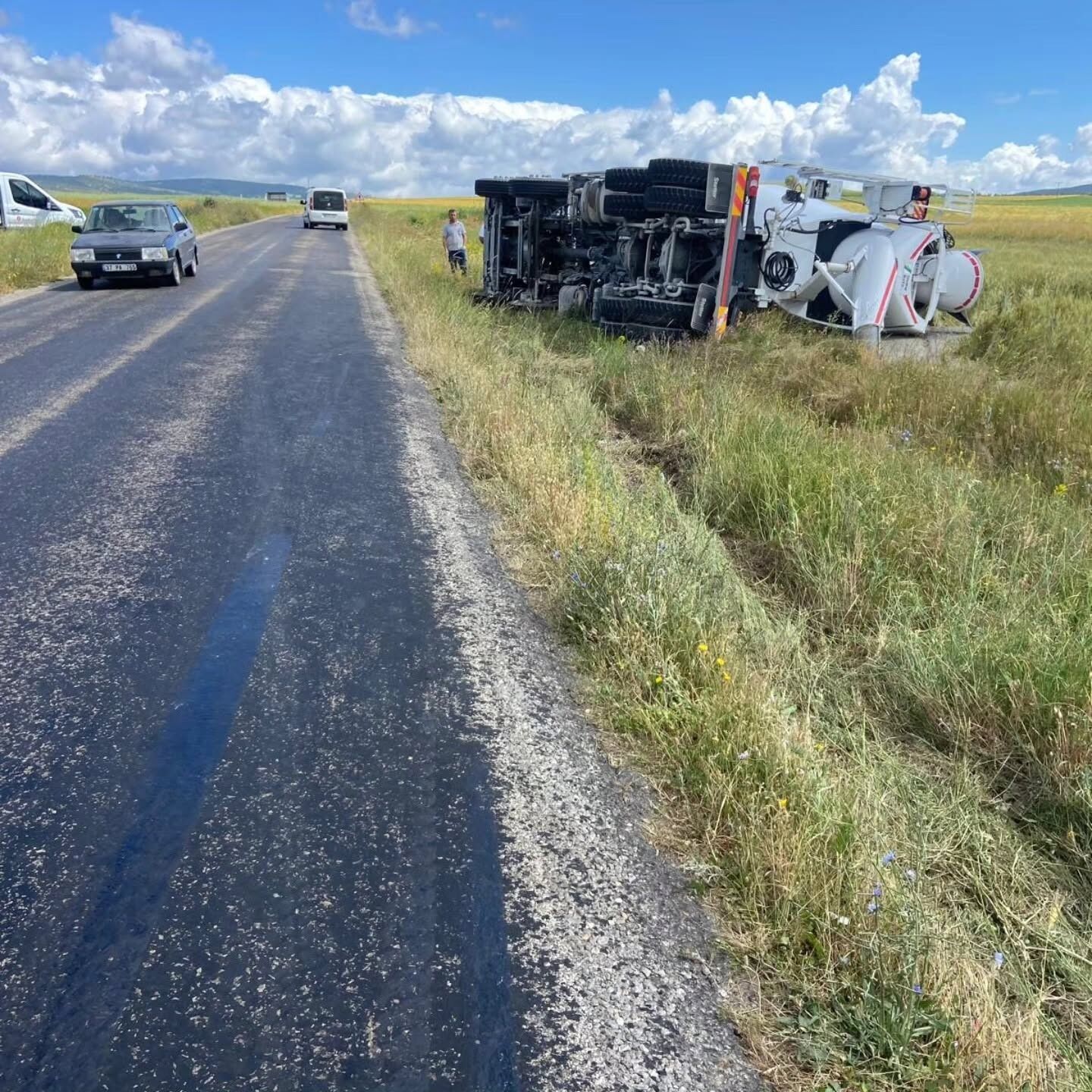 Kastamonu'da Korkutan Kaza Beton Mikseri Devrildi! (1)