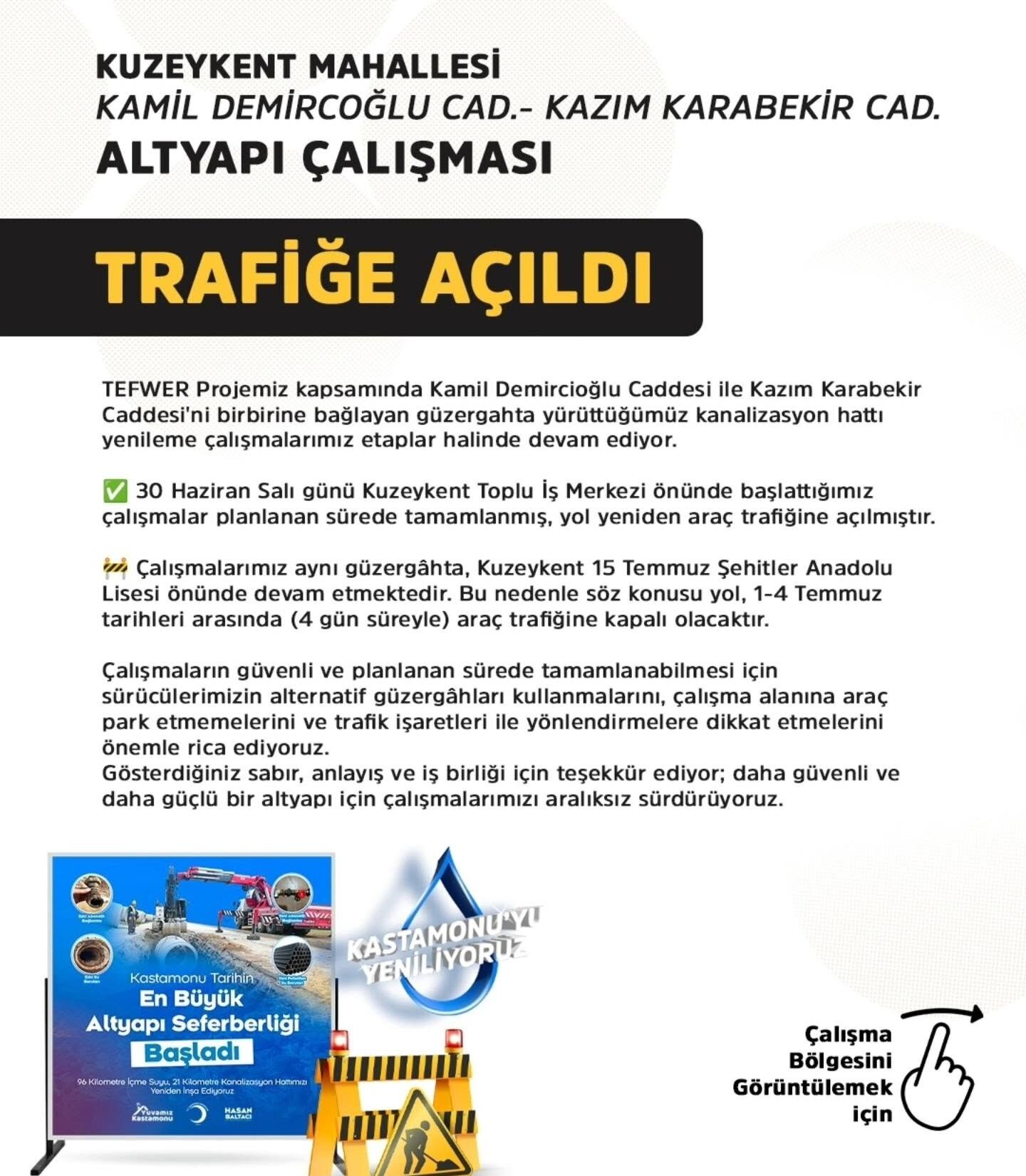 Kastamonu'da O Güzergah Yeniden Trafiğe Açıldı (1)