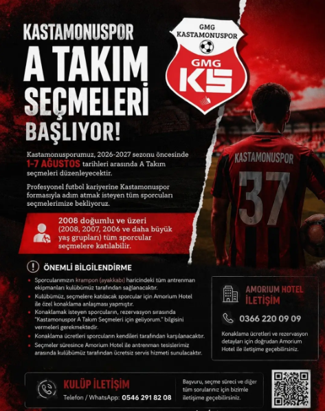 Kastamonuspor A Takım Seçmeleri Başlıyor Tarihler Ve Detaylar Açıklandı