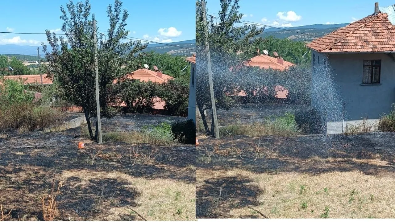Kastamonu'da ot yangını köyü alarma geçirdi-1