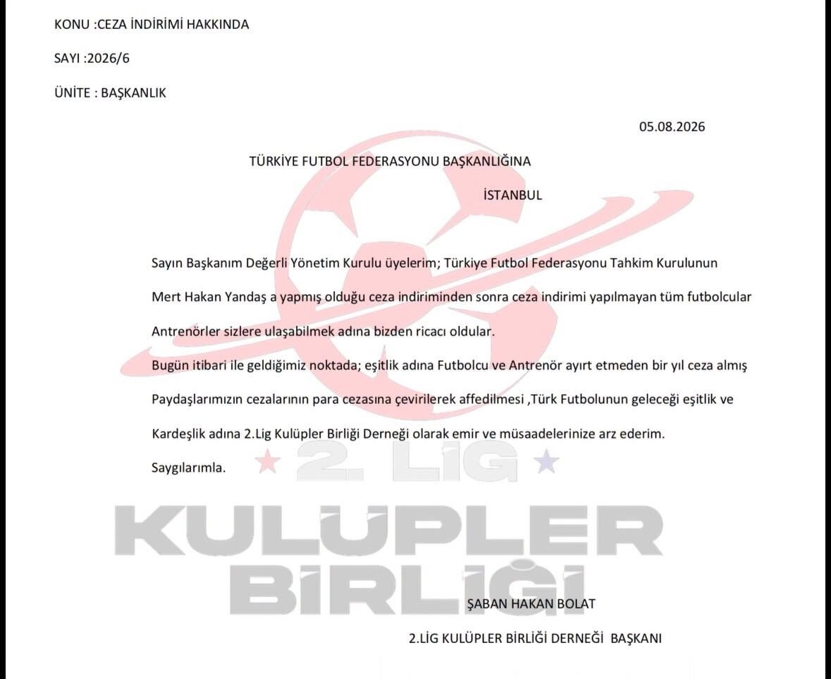 2. Lig Kulüpler Birliği'nden Tff'ye Dikkat Çeken 'Bahis' Başvurusu (2)