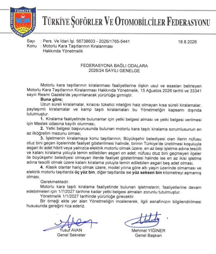 Araç Kiralamada Yeni Dönem! Yetki Belgesi Zorunlu Oldu