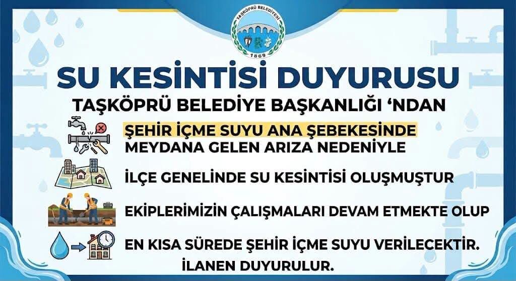Belediye’den Açıklama! Kastamonu'da Su Kesintisi