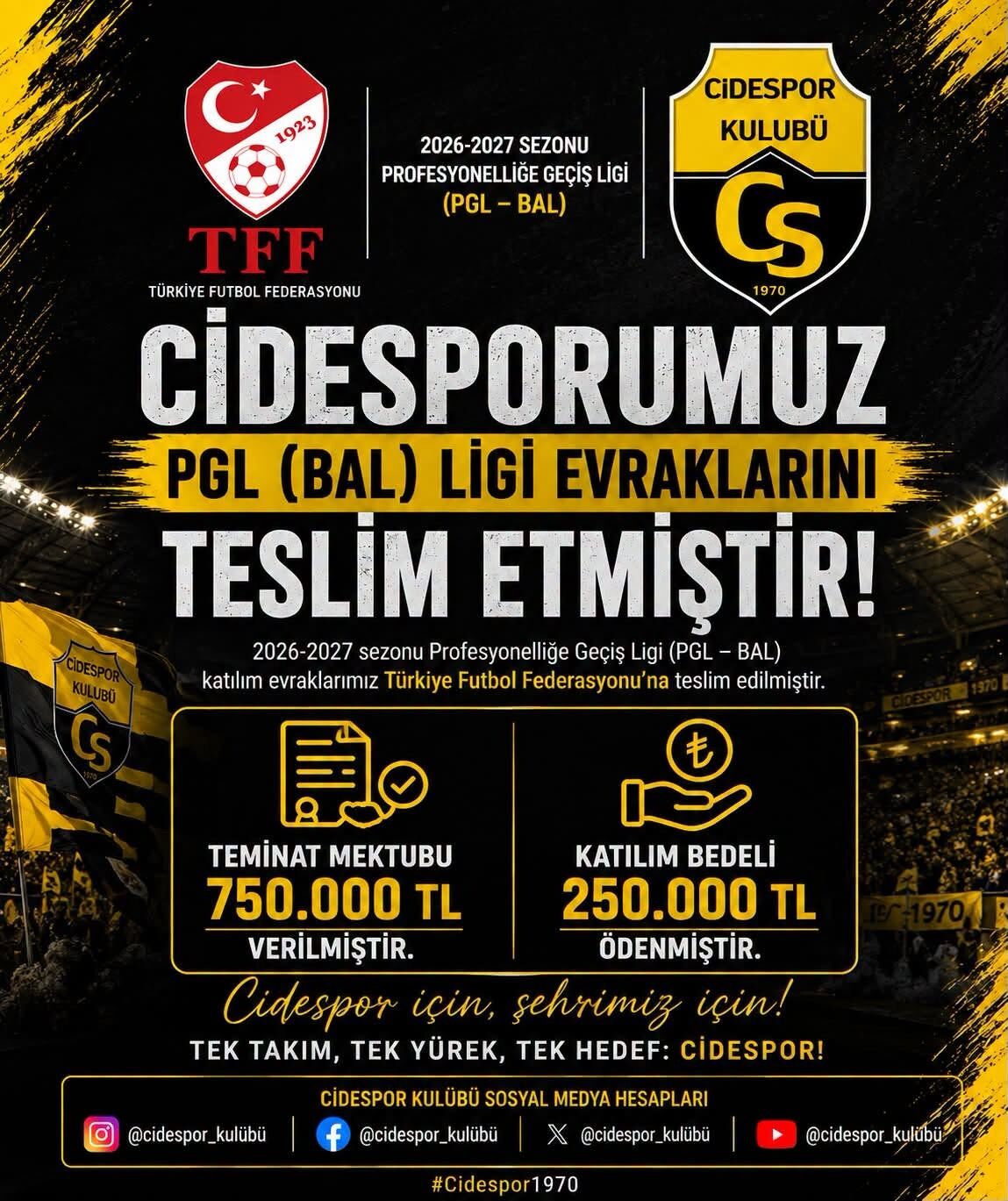 Cidespor'dan Pgl (Bal) Ligi Için Resmi Adım Evraklar Tamam