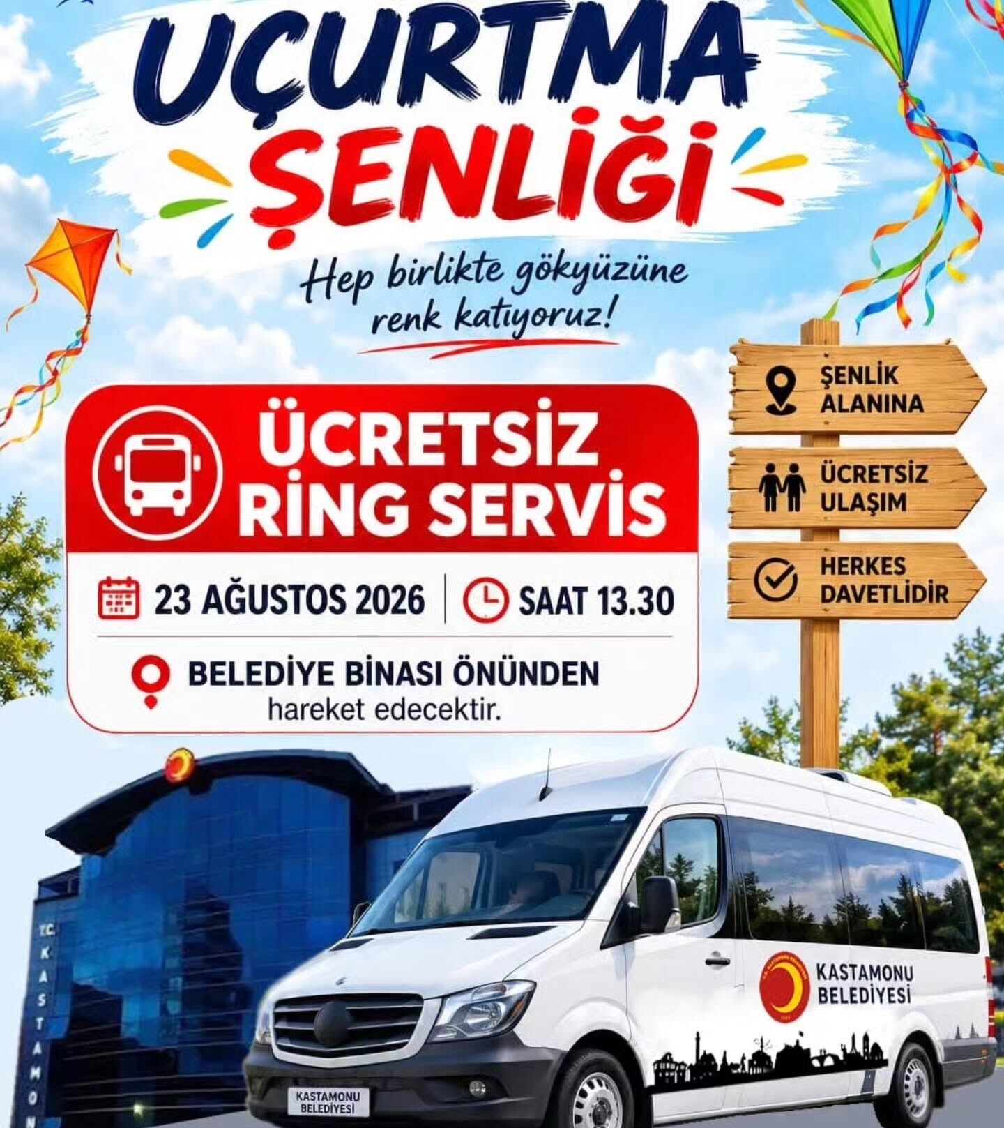 Kastamonu Belediyesi'nden Uçurtma Şenliği Için Ücretsiz Ring Seferi