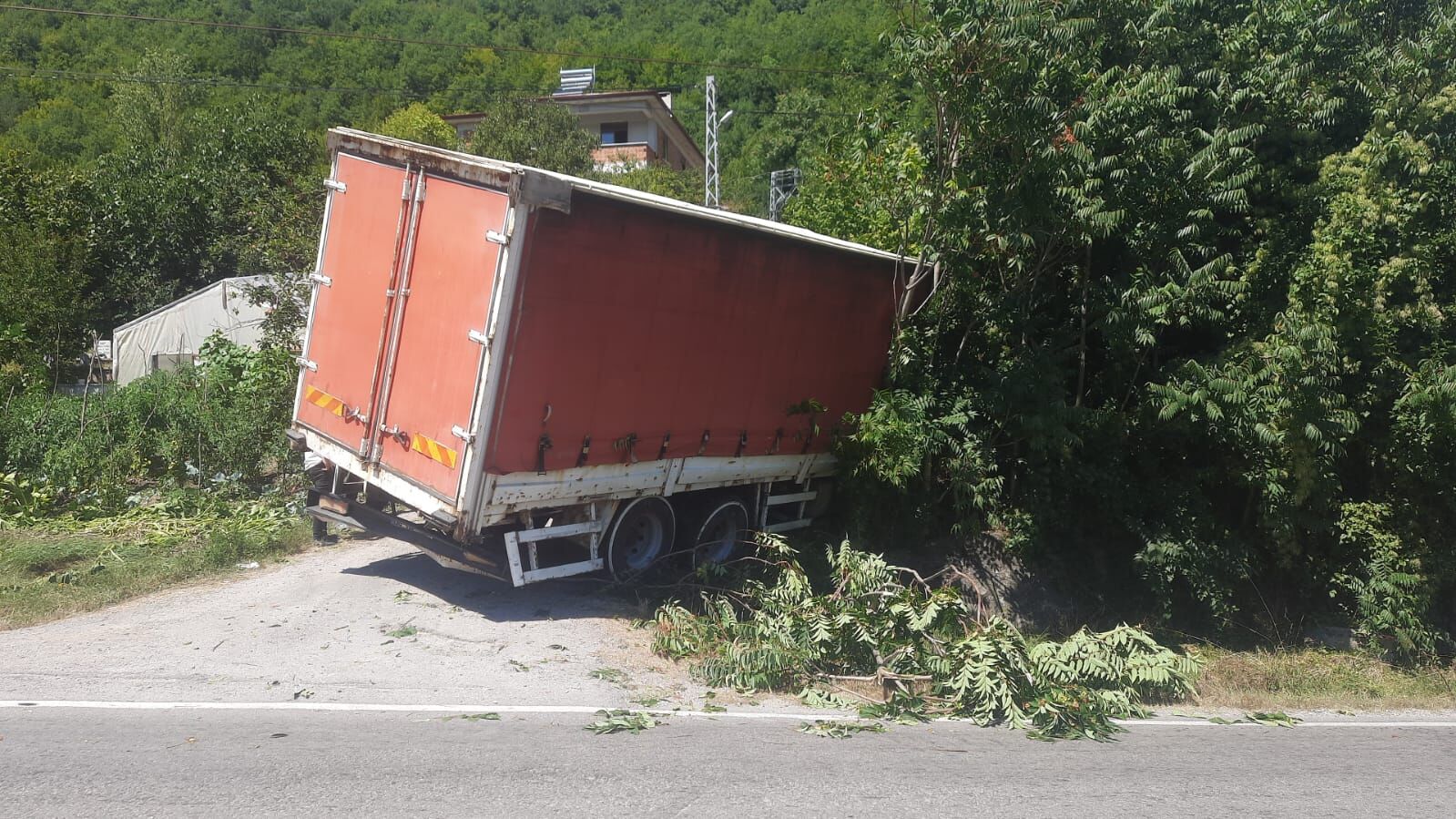 Kastamonu'da Kaza Kitap Yüklü Kamyon Bahçeye Uçtu (1)