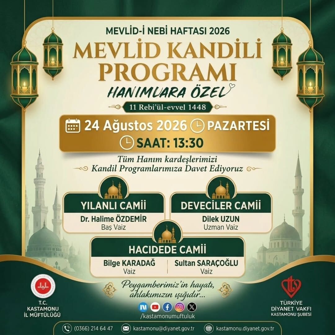 Kastamonu’da Mevlid Kandili Için Özel Program