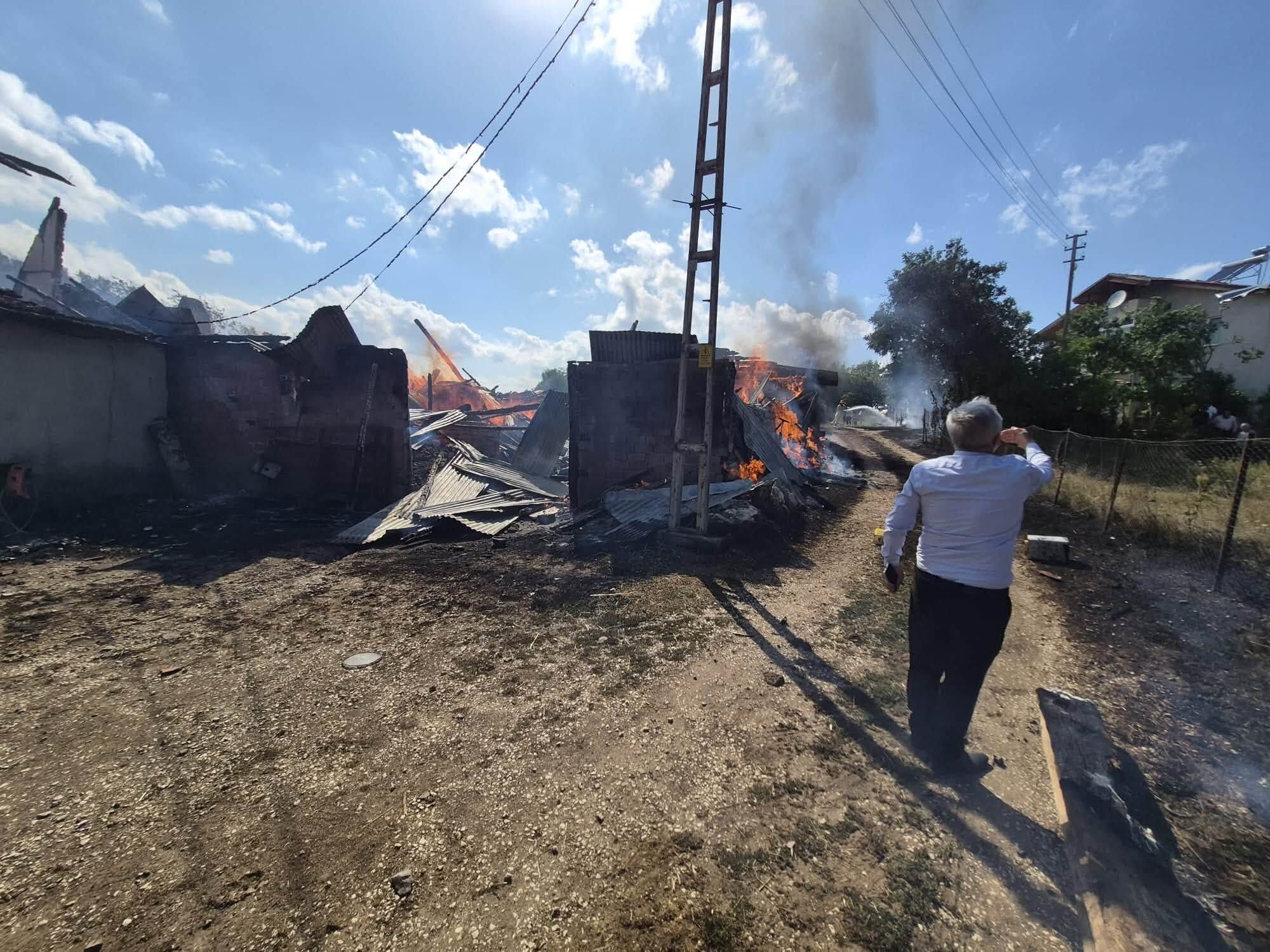 Kastamonu'da Yangın 2 Evi Yuttu, 7 Hayvan Telef Oldu! (2)