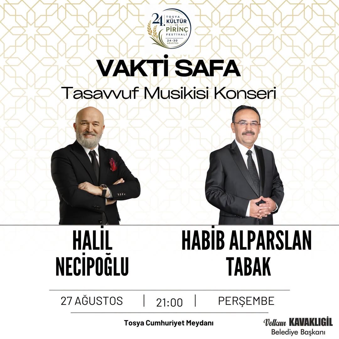 Tosya’da Tasavvuf Musikisi Gecesi Vakt I Sefa Sahne Alacak