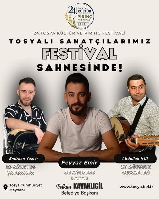 Tosyalı Sanatçılar Festival Sahnesinde Konser Takvimi Belli Oldu