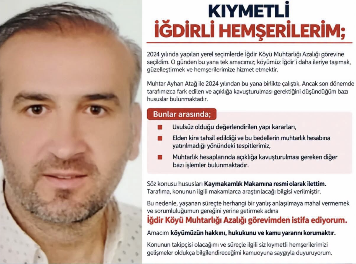 Kastamonu'da Dikkat Çeken Istifa