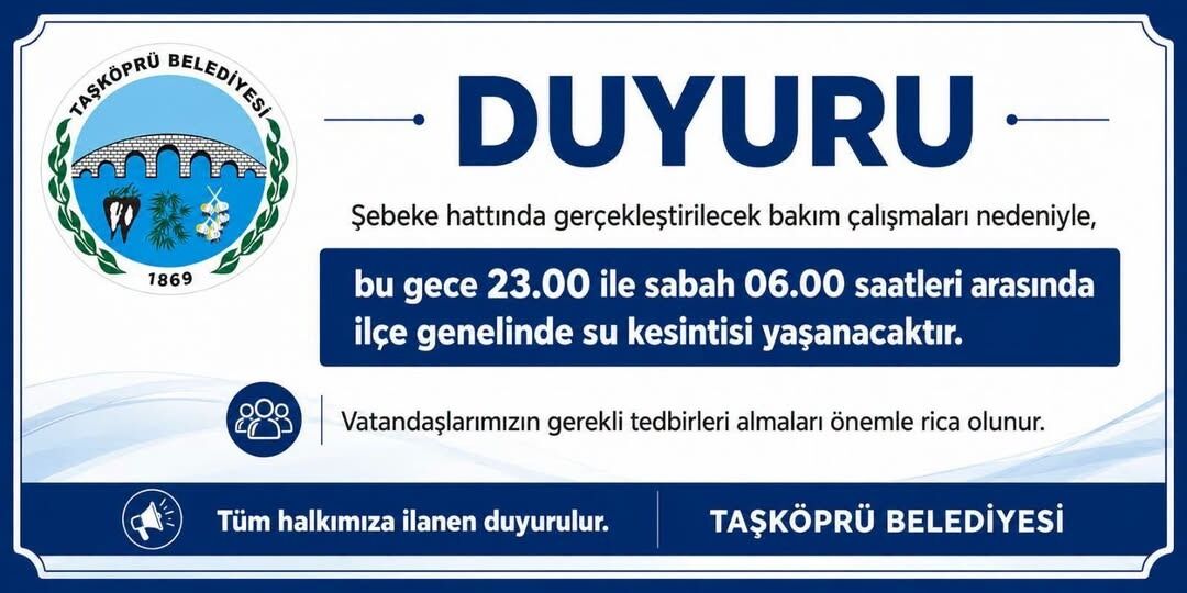 Taşköprü'de Yaşayanlar Dikkat Önleminizi Şimdiden Alın!