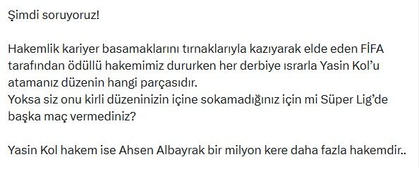 Asen Albayrak’ın Hakemliğine Sosyal Medyada Destek
