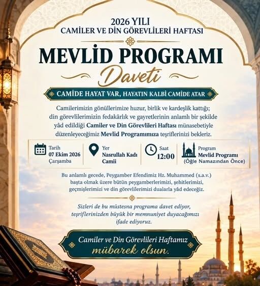 Camiler Ve Din Görevlileri Haftası Nasrullah’ta Anılacak