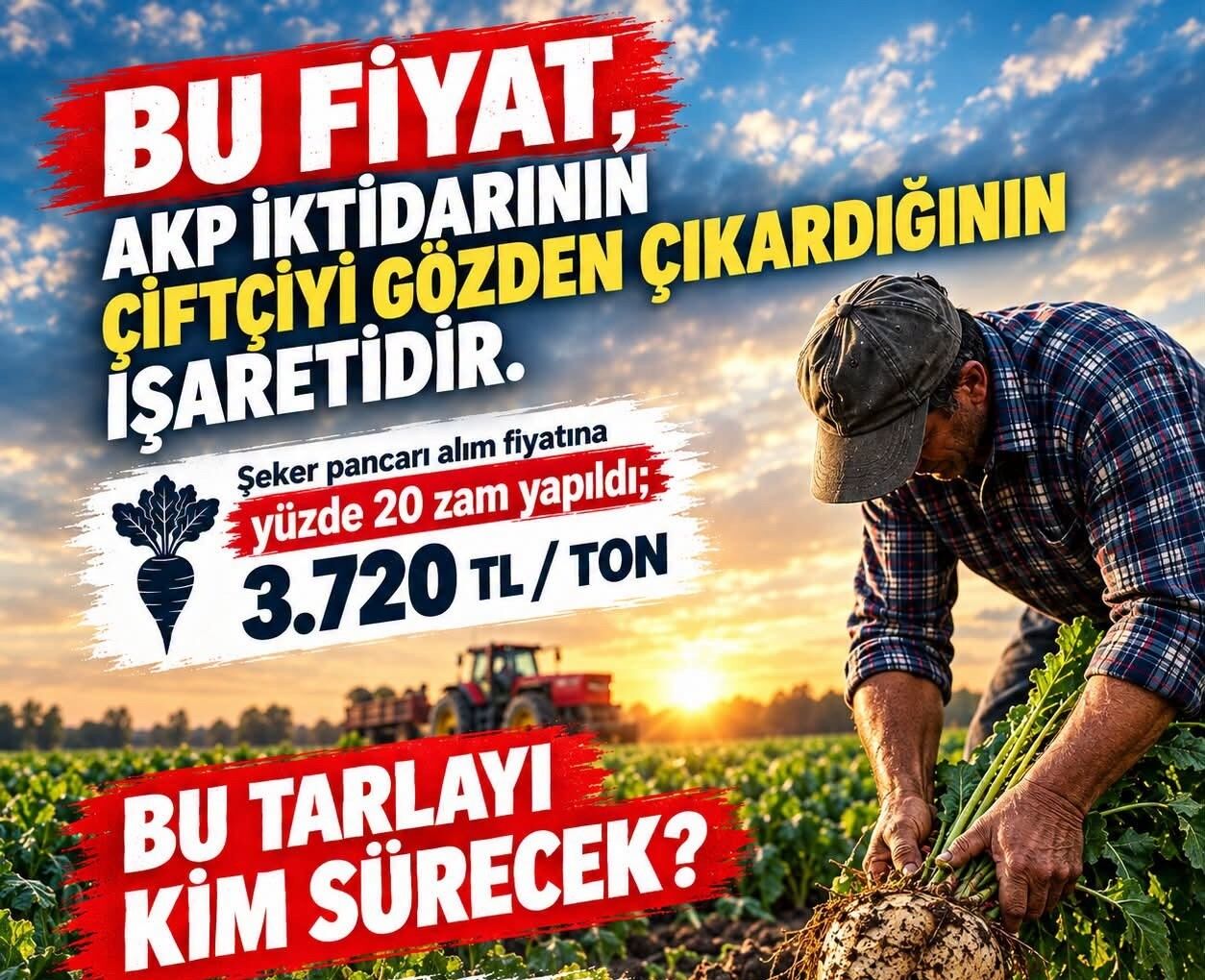 İl Başkanı Karabacak “Çiftçi Zararına Üretmeye Mecbur Değil”