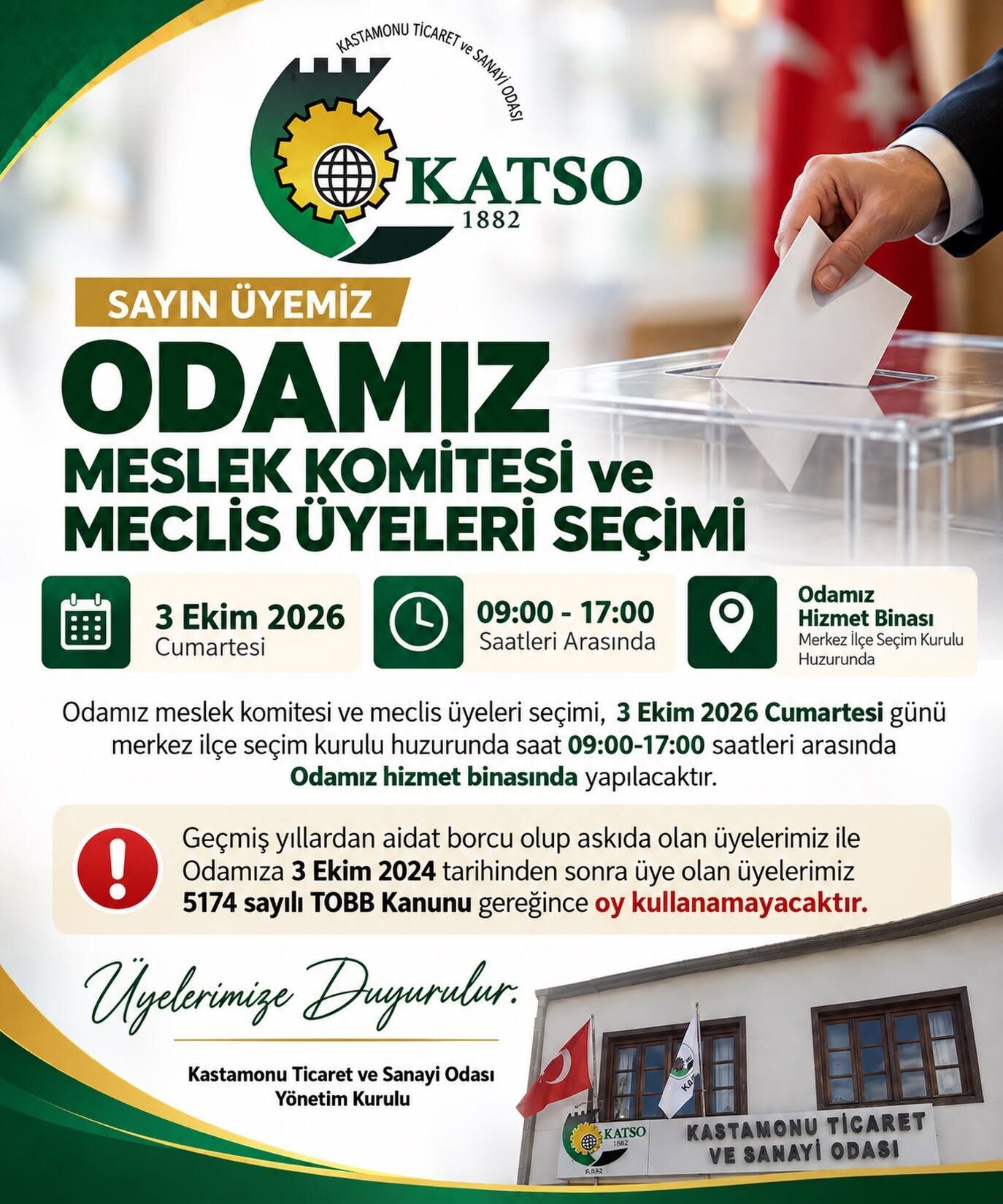 Kastamonu Tso’da Seçim Günü Belli Oldu-1