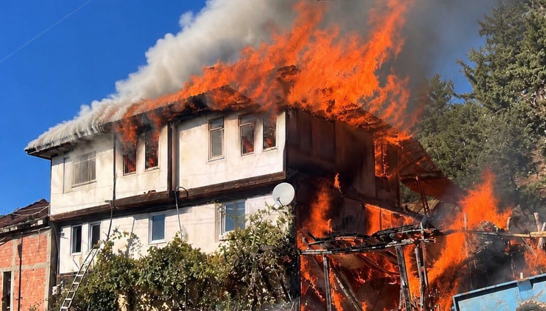 Kastamonu'da Köy Yangını Bir Ev Alevlere Teslim Oldu1