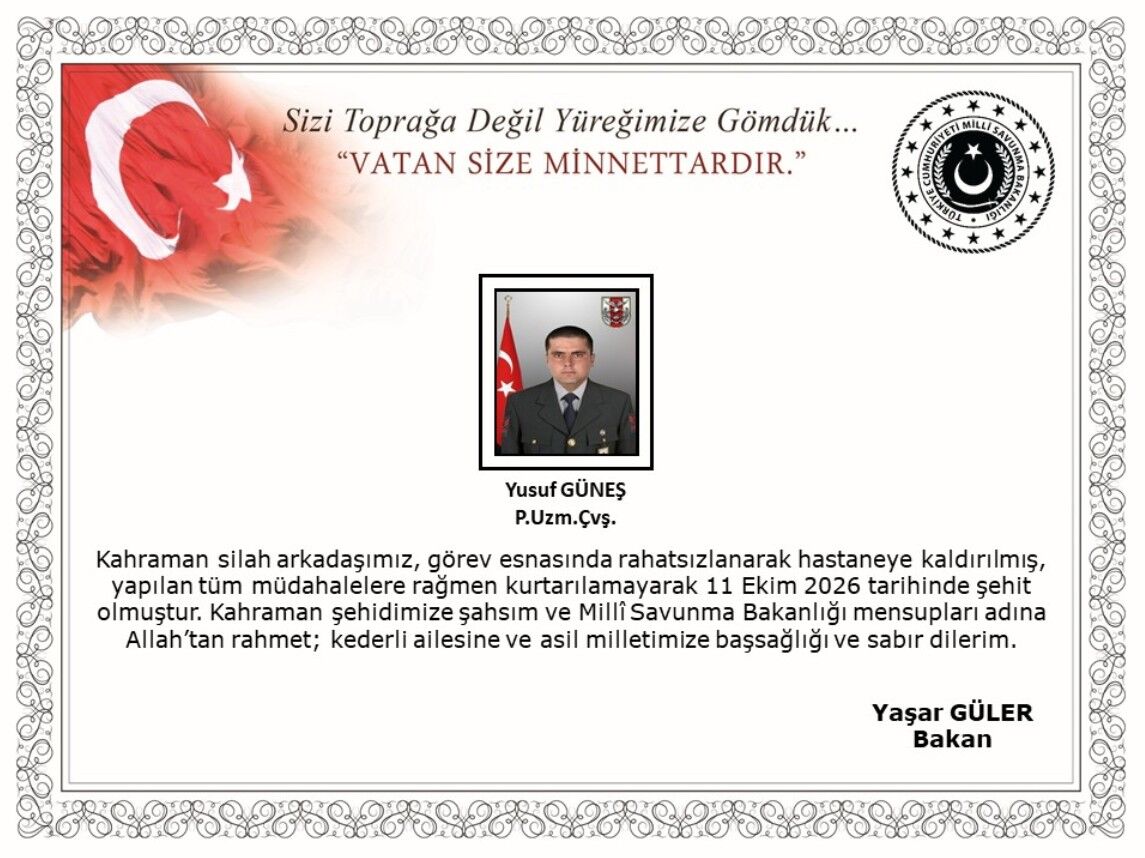 Milli Savunma Bakanlığı Acı Haberi Duyurdu